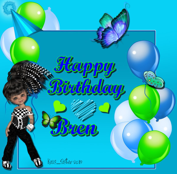 Bren - Happy Birthday - Balloons - Hearts