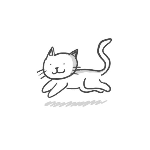 white cat running