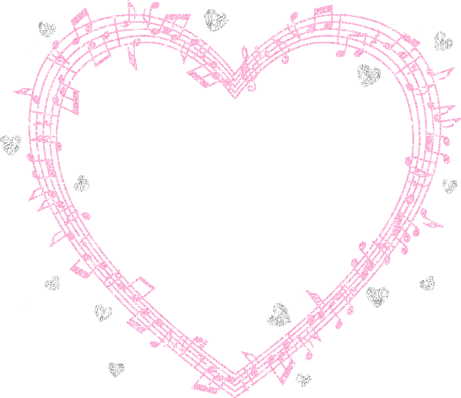 musical notes and hearts