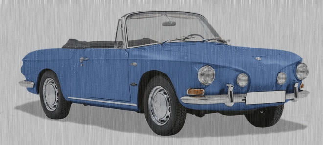 blue cabrio