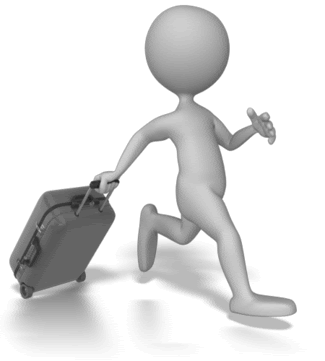 Stickman with suitcase