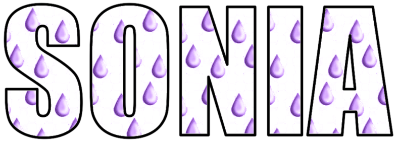 Sonia - purple raindrops