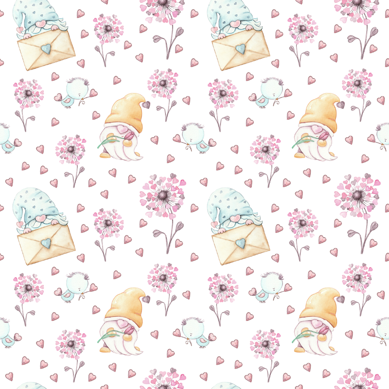 Gnome Love Watercolor Background