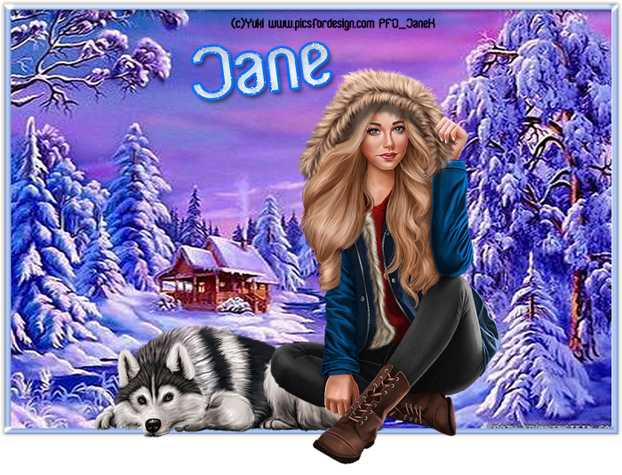 Woman with dog in winter - Jane
