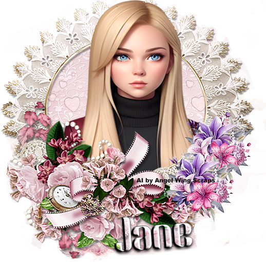 Blonde girl with flowers - Jane