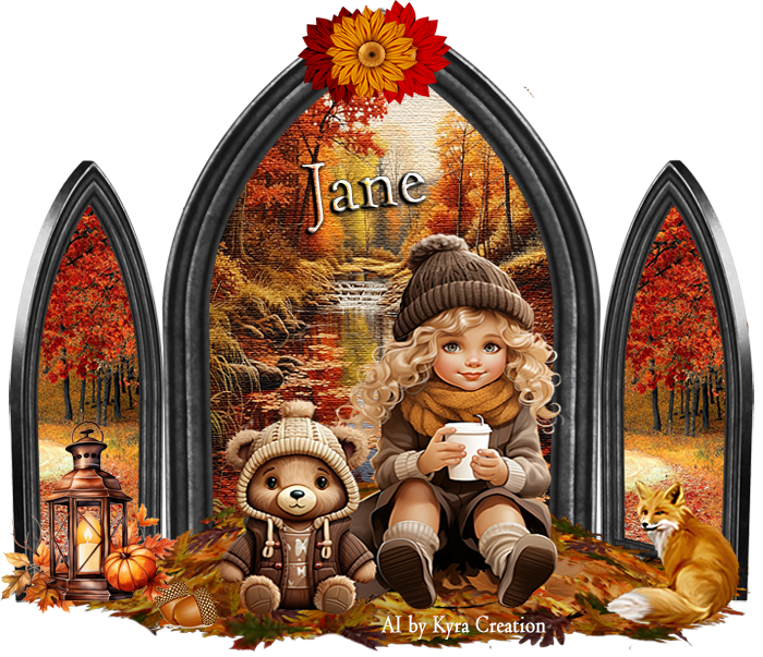 Girl and Teddy/Autumn - Jane