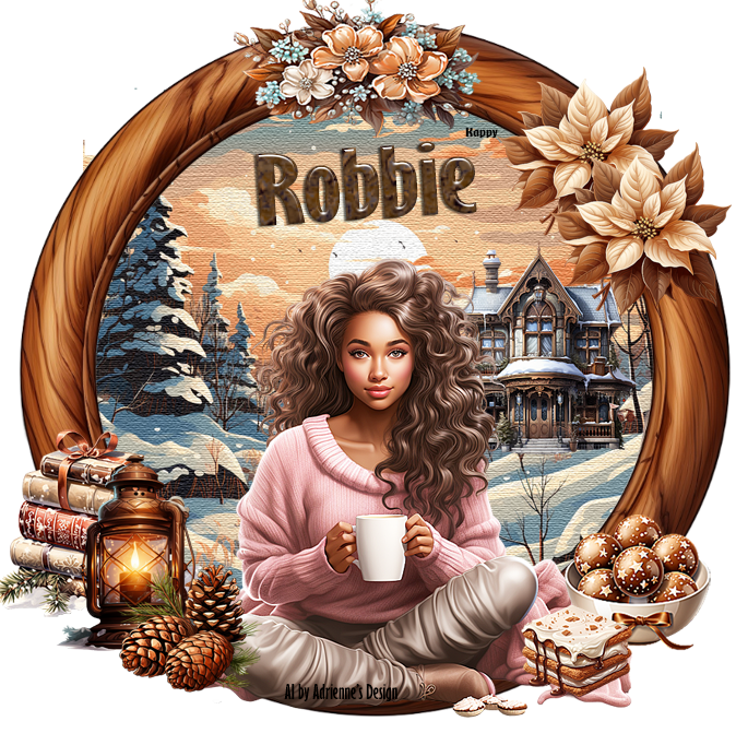 Brunette with drink - Robbie