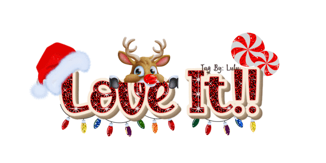 I Love It Christmas Reindeer Santa Lights Peppermint