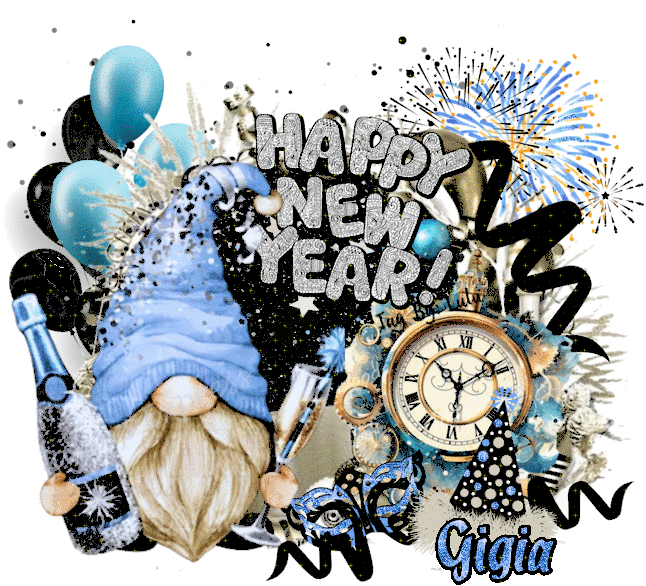 Gigia - Gnome Happy New Year Blue