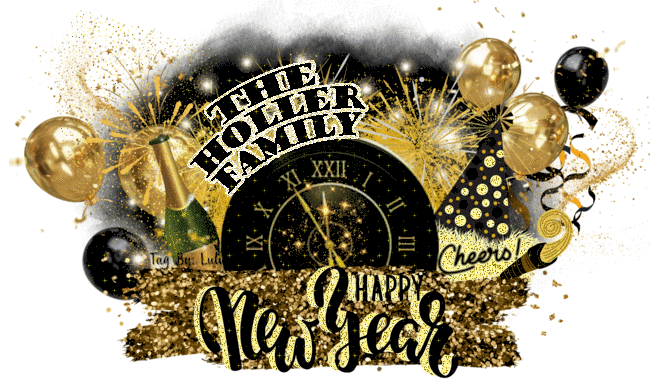 The Holler Family - Happy New Year Cheers Gold Black