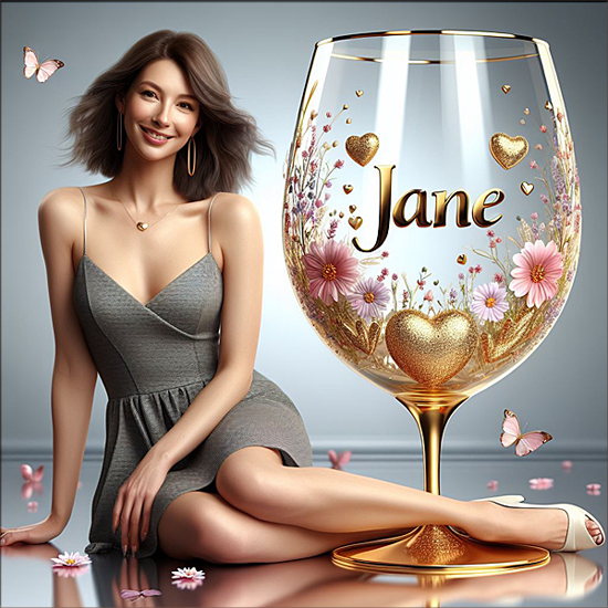 Woman with large glass - Jane