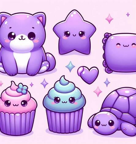 Purple Kawaii Background