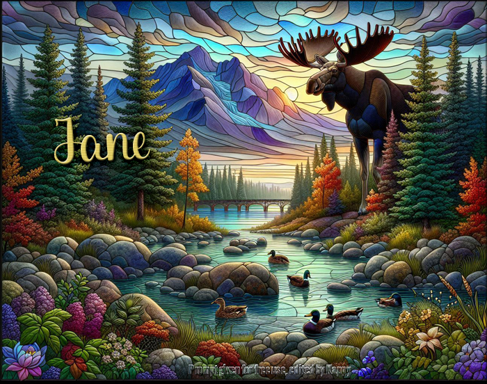Scenery with moose - Jane