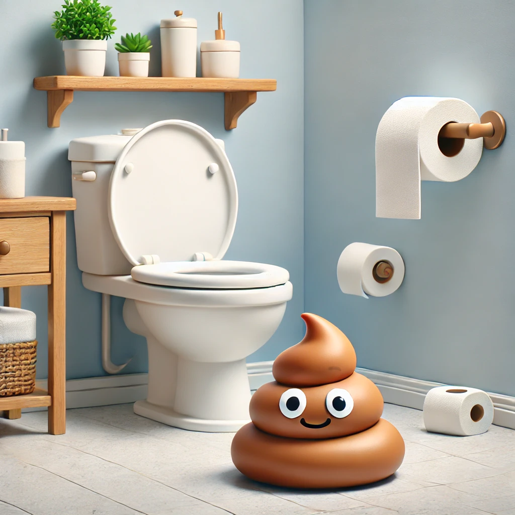 A doo doo with googly eyes next to a toilet (in AI Art)