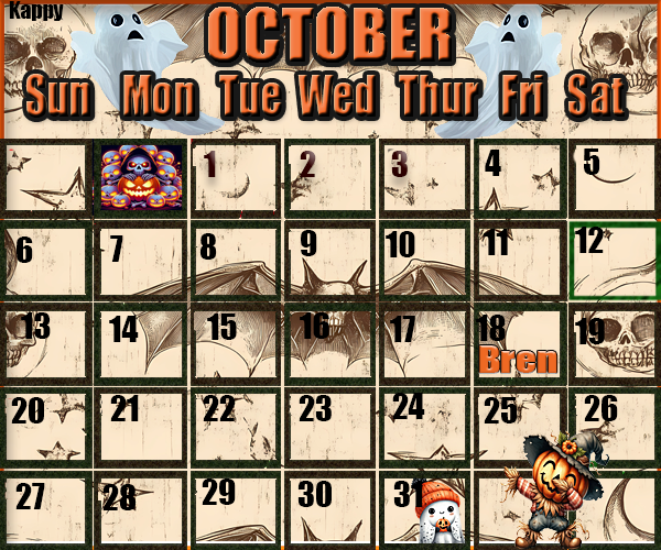 Calendar for October