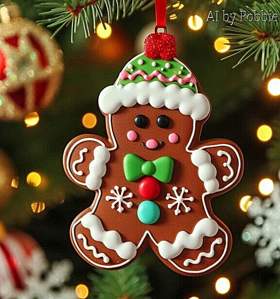 Gingerbread man hanging tree Ornament.