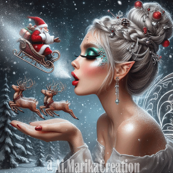 Christmas fairy with Santa Claus