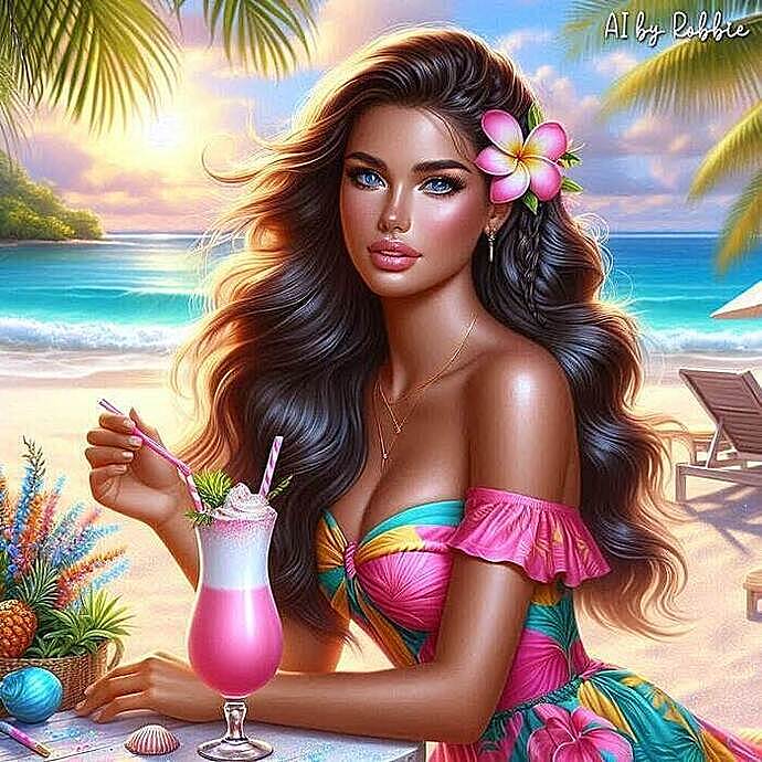 Tropical Beach Girl
