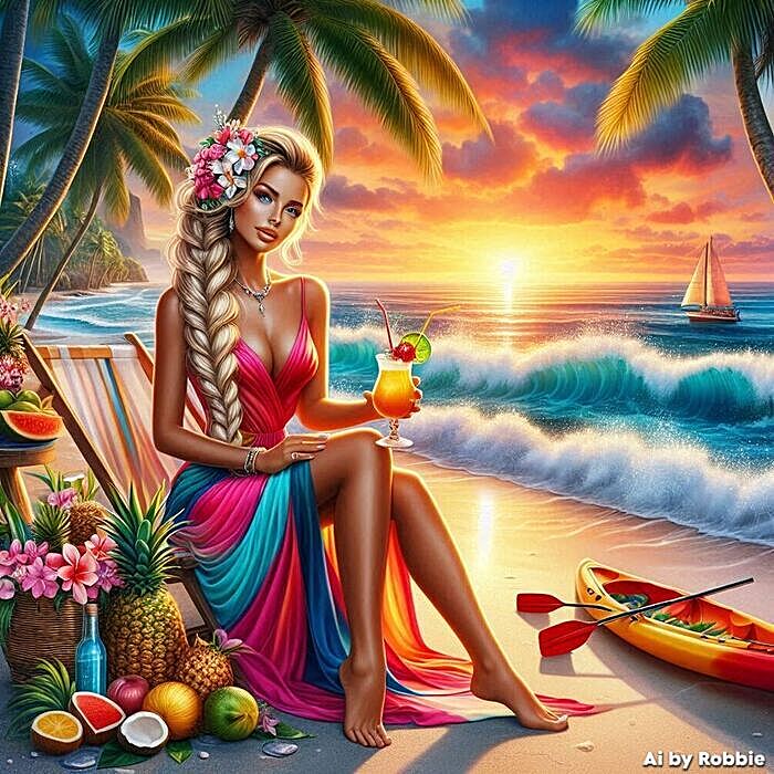 beautiful woman / sunset beach #2