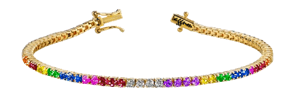 rainbow diamond tennis bracelet