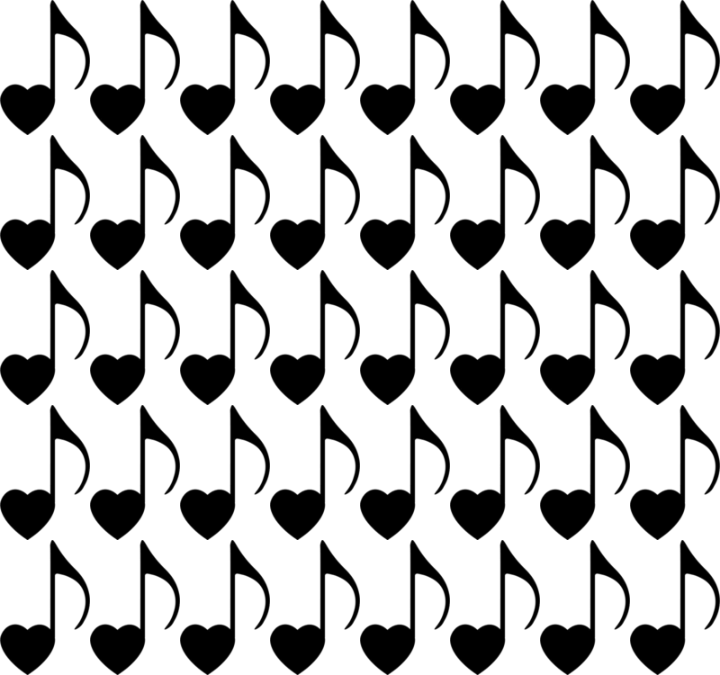 heart shaped musical notes