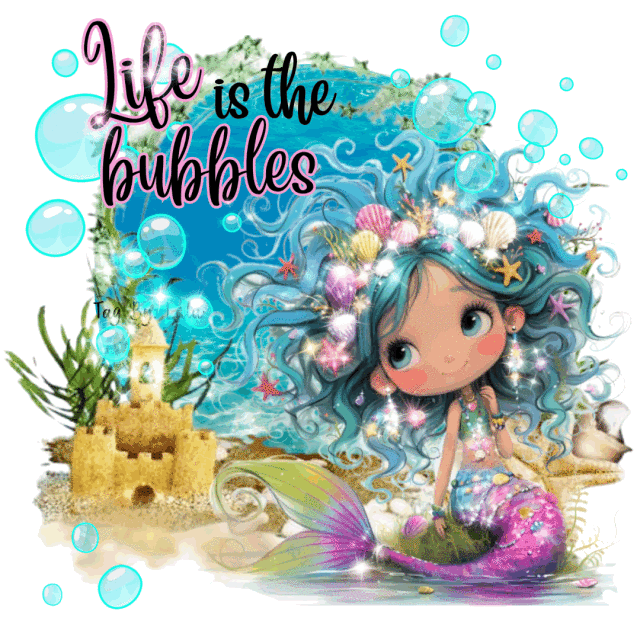 Life is the Bubbles Mermaid Girl Under The Sea