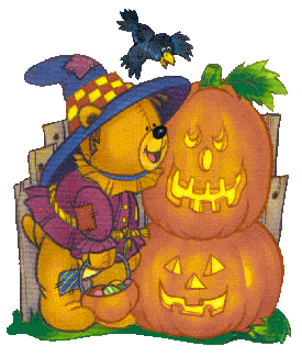 bear and pumpkins