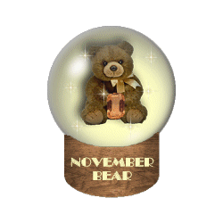 November bear snow globe
