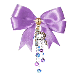 bow with the letter R (in Glitter Text)