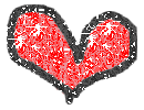 red glitter heart