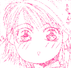 blushing anime girl pink glitter