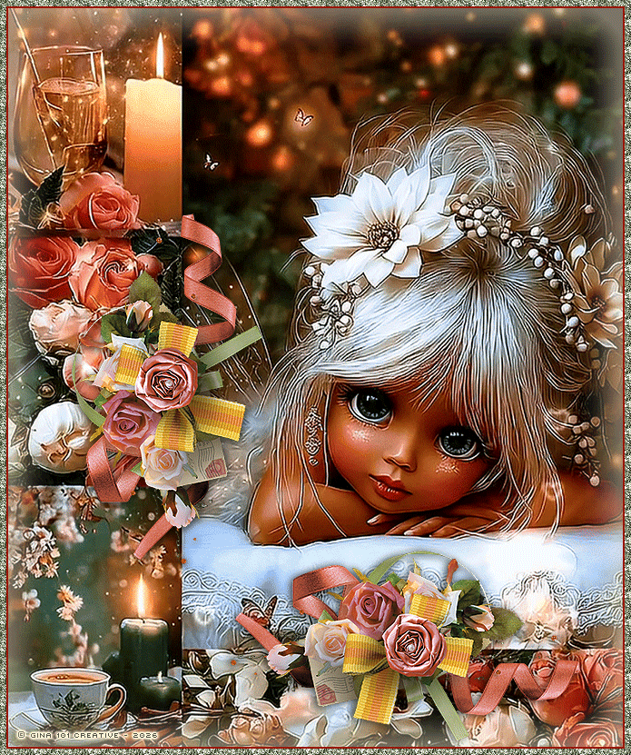 Cute Winter Fairy Love Background Collage - Style 1