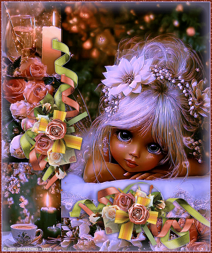 Cute Winter Fairy Love Background Collage - Style 2