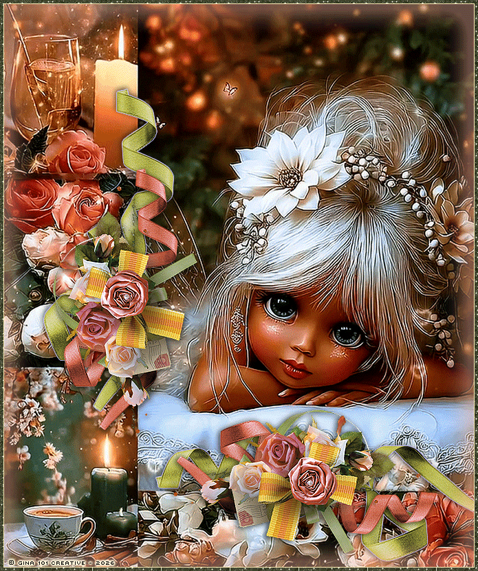 Cute Winter Fairy Love Background Collage - Style 3