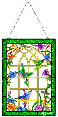hummingbirds stained glass