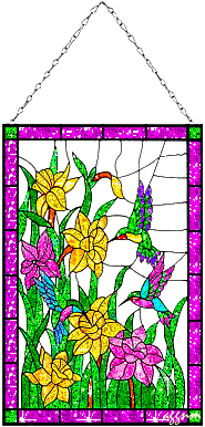 hummingbird stained glass