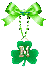 M for Marika shamrock keychain