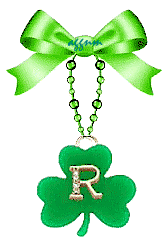 R for Robbie shamrock keychain