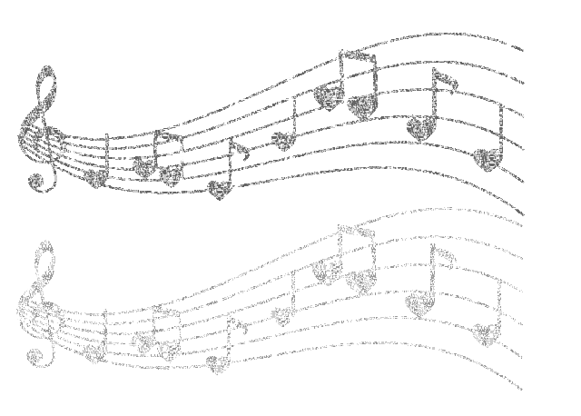 musical notes with hearts