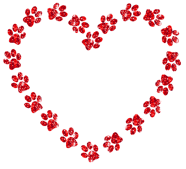 heart made of paw prints