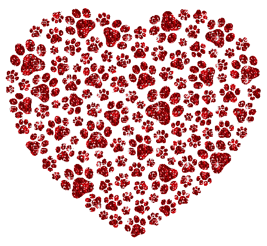 heart made of paw prints