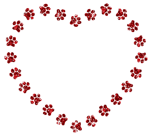 heart made of paw prints