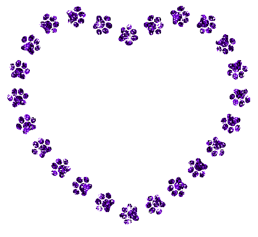 heart made of paw prints