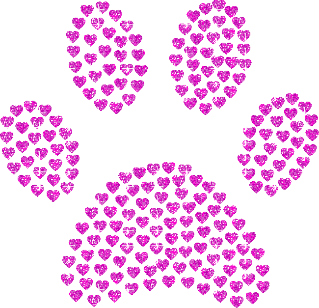 paw prints made of hearts