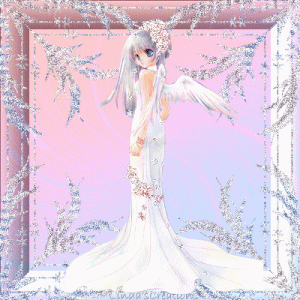 white anime girl glitter