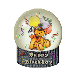 happy birthday snow globe