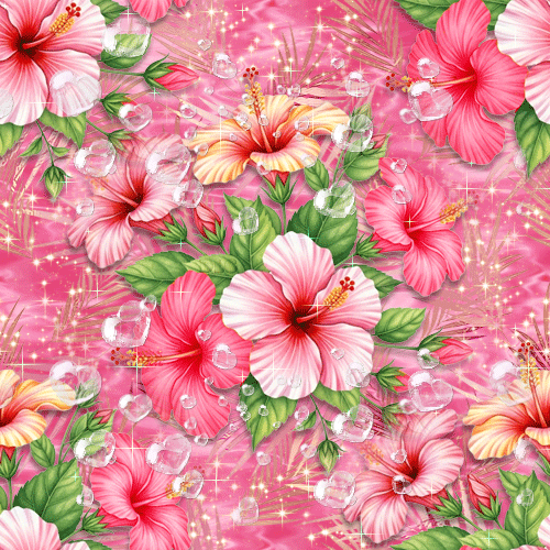 Pink Summer flowers Seamless