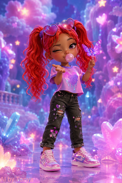 Cute bubblegum girl
