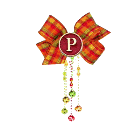 "P" - for Pami autumn bow pendant