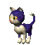 3d purple cat sit